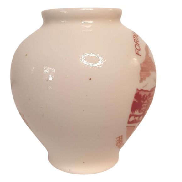Crown Devon Ceramic Dijon Mustard Pot Made for Fortnum & Mason Cream Pink Design - Picture 2 of 9